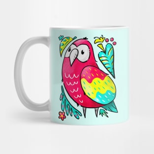 Scarlet Macaw Parrot Kawaii Chibi Mug